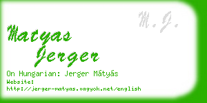 matyas jerger business card
